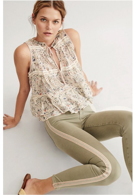 Pantalon Moiras pasamaneria verde Pantalon Moiras pasamaneria verde