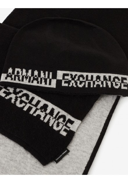 Bufanda+gorro Armani Exchange negro