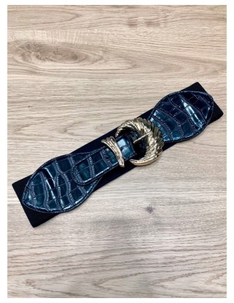 Cinturon Camaleónica negro hebilla oro