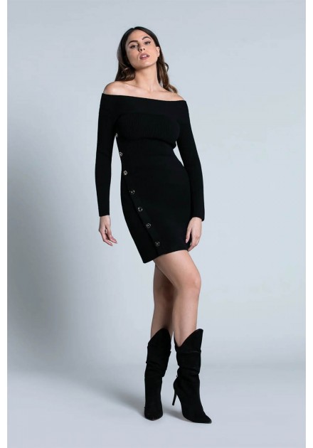 Vestido Relish Syca negro de punto Vestido Relish Syca negro de punto