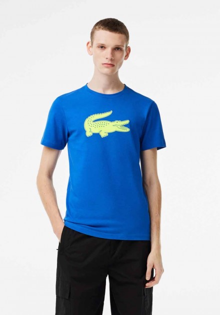 Camiseta Lacoste azul logo amarillo