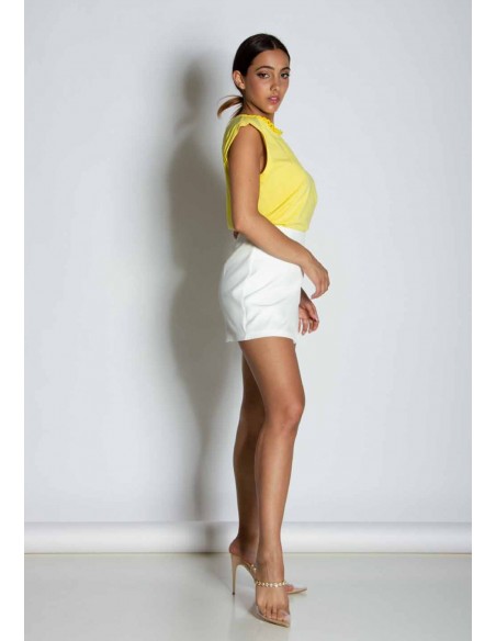 Short Jaimé blanco pico delantero
