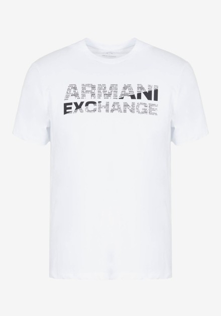 Camiseta Armani Exchange blanca logo let