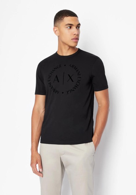 Camiseta Armani Exchange negra logo al tono