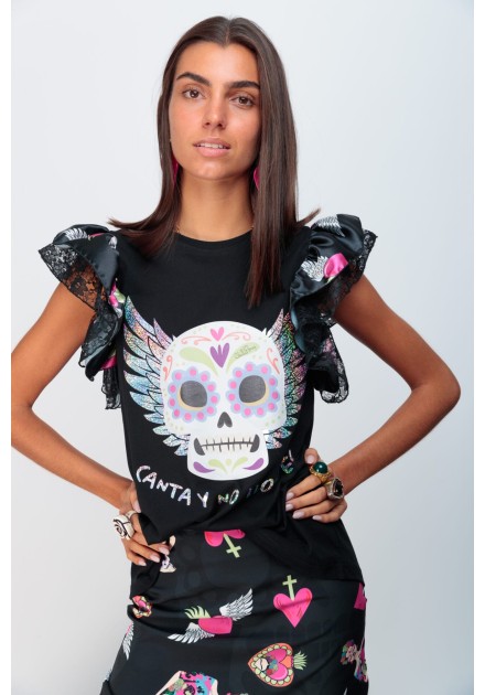 Camiseta Chill&Buy Dua skull cielito