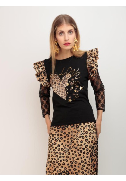 Camiseta Chill&Buy Margarita leopard cor