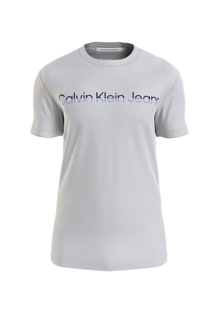 Camiseta Calvin Klein gris logo azul/neg