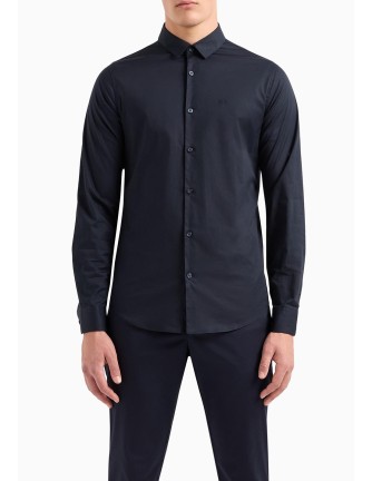 Camisa Armani Exchange azul elastica