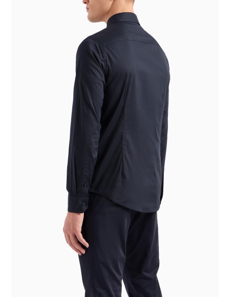 Camisa Armani Exchange azul elastica