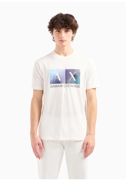 Camiseta Armani Exchange blanca logo