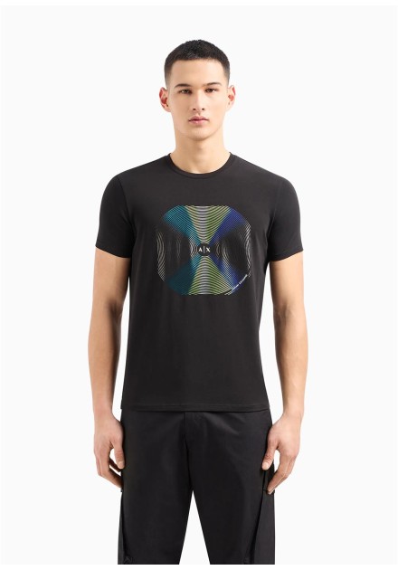 Camiseta Armani Exchange negra circulo
