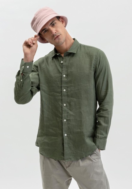 Camisa Gianni Lupo verde lino