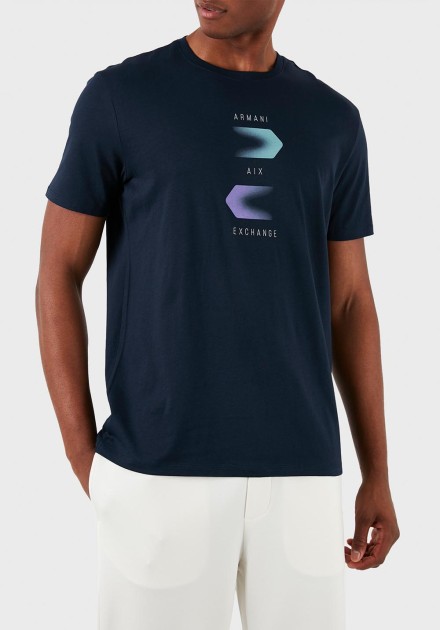 Camiseta Armani Exchange azul logo
