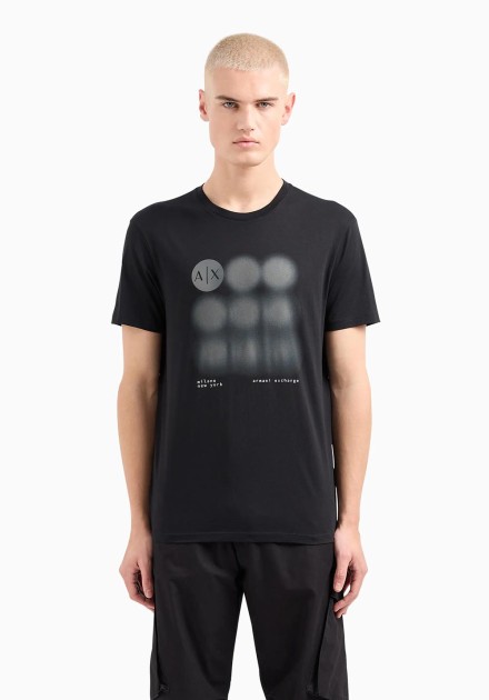 Camiseta Armani Exchange negra circulos