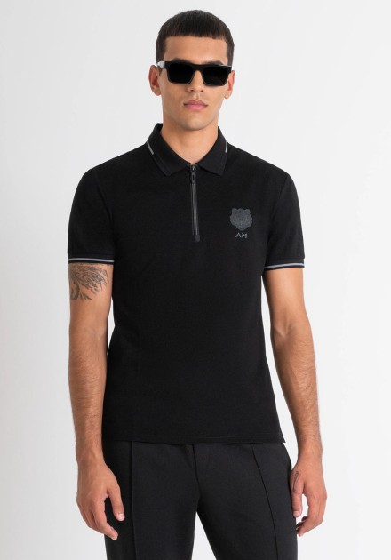 Polo Antony Morato negro cremallera