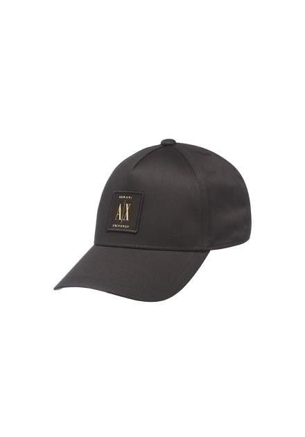 Gorra Armani Exchange negra logo Dorado