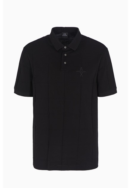 Polo Armani Exchange negro cuadricula