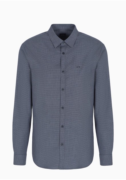 Camisa Armani Exchange azul micro