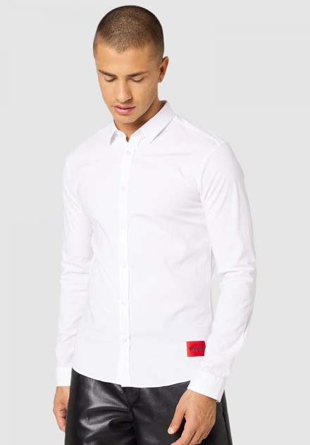 Camisa Hugo Blanca Popelin Stretch