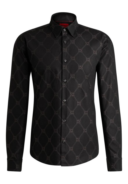 Camisa para hombre de Hugo negra Ermo