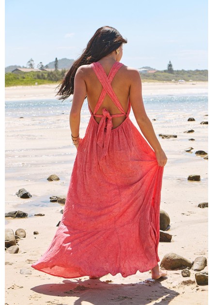 Vestido Jaase Pearl maxi little bow print largo Vestido Jaase Pearl maxi little bow print largo