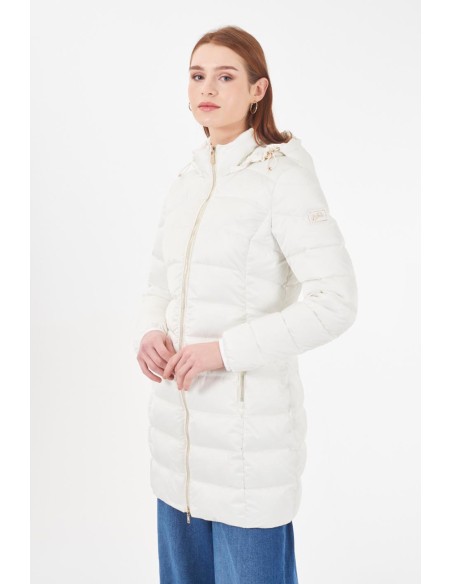 Abrigo acolchado Yes-Zee blanco capucha