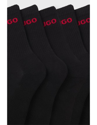 Calcetines Hugo negros 6 piezas rib logo 2