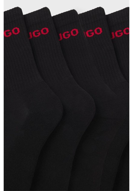 Calcetines Hugo negros 6 piezas rib logo Calcetines Hugo negros 6 piezas rib logo