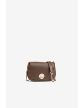 Bolso Tiffosi Melanie marron cadena dora 2