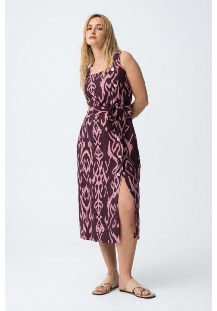 Vestido Tiffosi Guigas estampado geometr Vestido Tiffosi Guigas estampado geometr