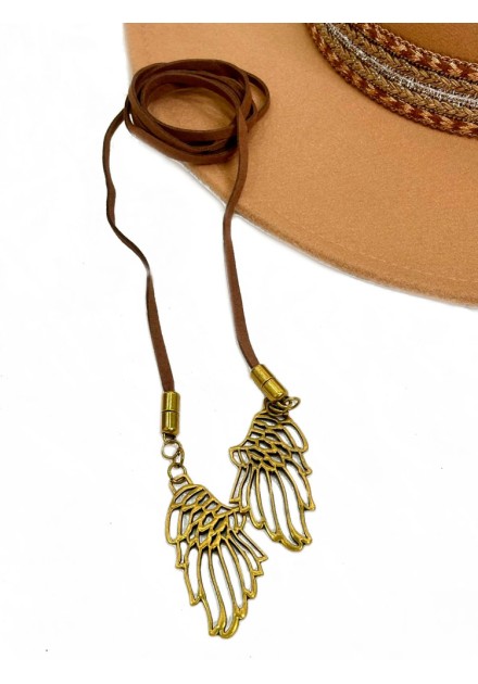 Collar Alas Marrón Camaleónica by Capriche Collar Alas Marrón Camaleónica by Capriche