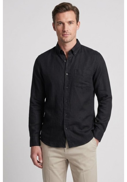 Camisa Gianni Lupo negra lino