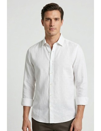 Camisa Gianni Lupo blanca lino