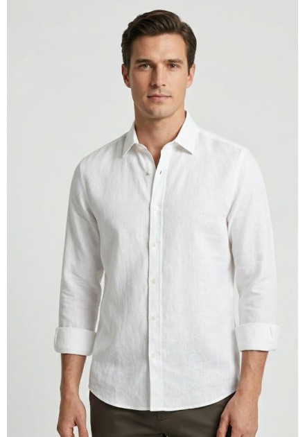 Camisa Gianni Lupo blanca lino Camisa Gianni Lupo blanca lino