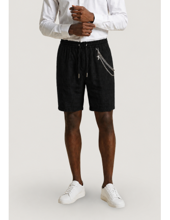 Bermudas Gianni Lupo negra lino