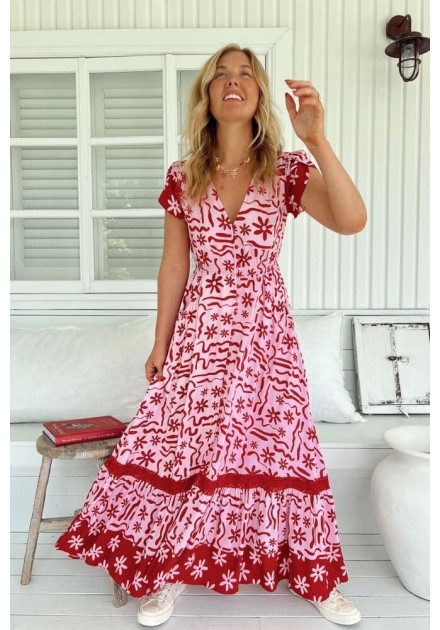 Vestido Jaase Carmen maxi Strawberry Spr