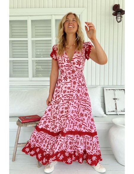 Vestido Jaase Carmen maxi Strawberry Spr