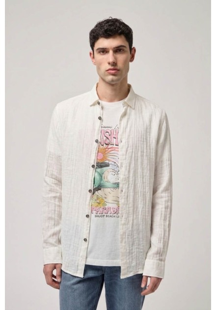 Camisa Gianni Lupo blanca lino Camisa Gianni Lupo blanca lino