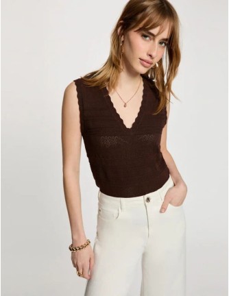 Jersey Morgan Mariza ajustado marron