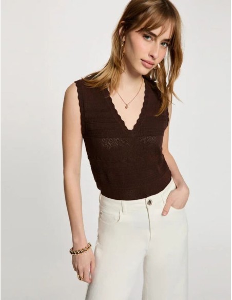 Jersey Morgan Mariza ajustado marron