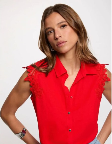 Camisa Morgan Dlisa roja sin mangas