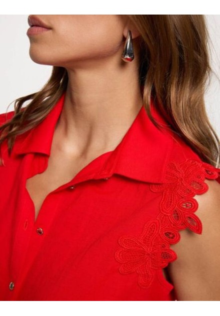 Camisa Morgan Dlisa roja sin mangas