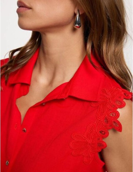 Camisa Morgan Dlisa roja sin mangas