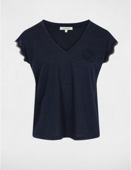 Camiseta Morgan Dcume marino cuello V