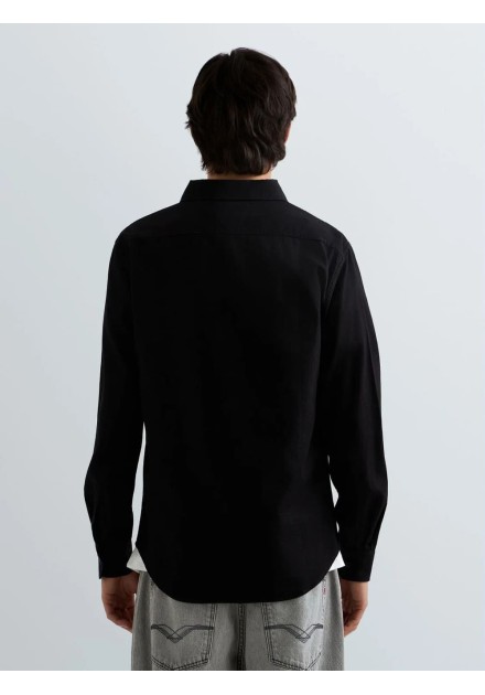 Camisa Replay negra denim para hombre - vista trasera Camisa Replay negra denim para hombre - vista trasera