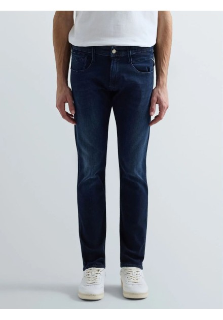 Pantalón Replay Power Stretch denim, vista lateral corte recto Pantalón Replay Power Stretch denim, vista lateral corte recto