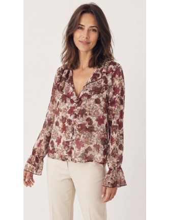 Blusa Morgan Djardin estampada de gasa multicolor, vista frontal
