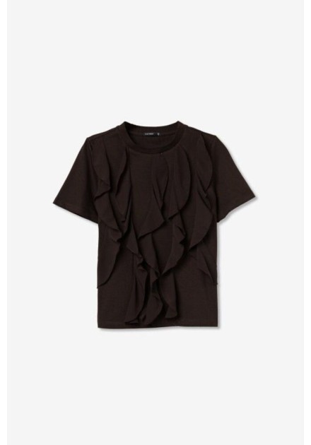 Camiseta Tiffosi Riga marron detalles