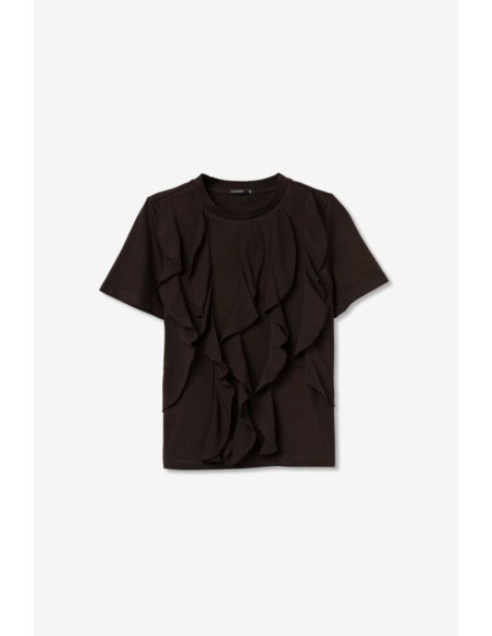Camiseta Tiffosi Riga marron detalles