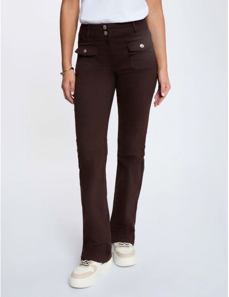 Pantalon Morgan Poleme bootcut marron